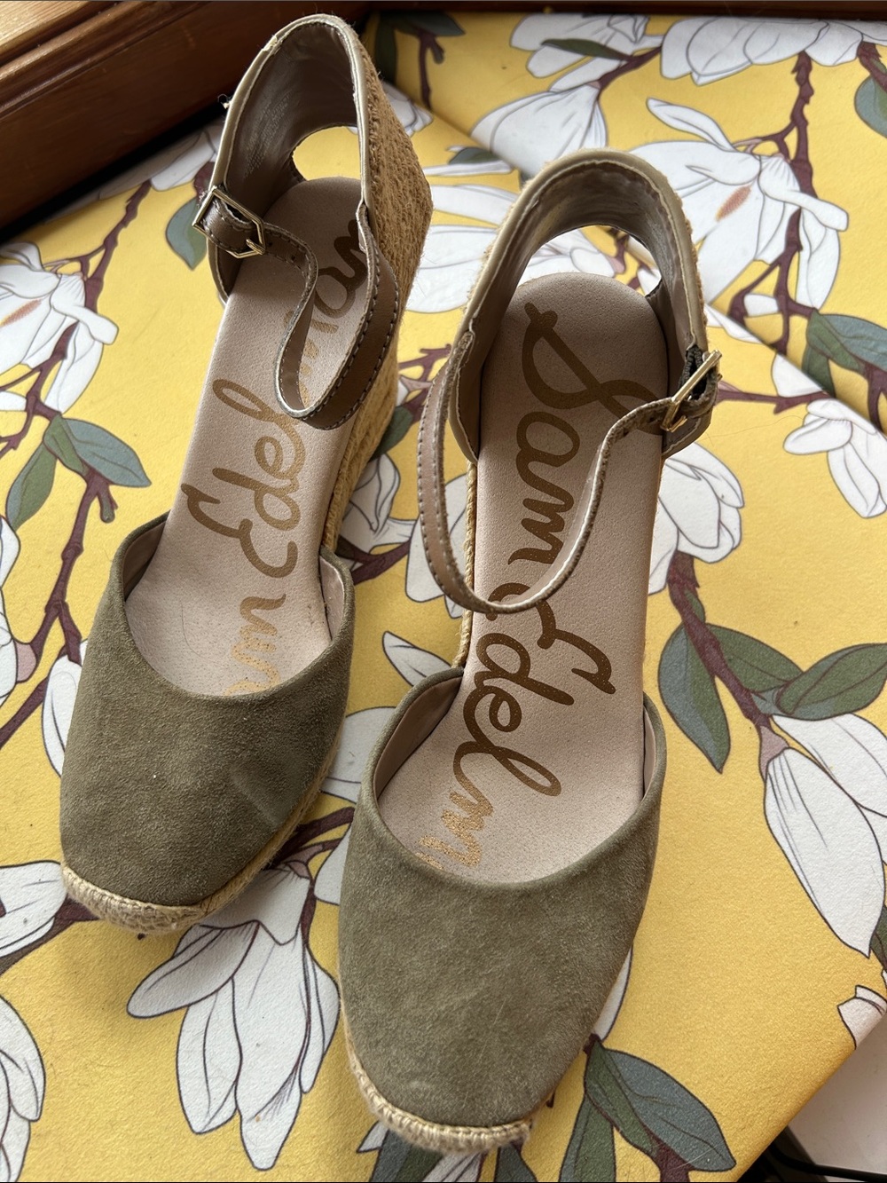 Sam Edelman Payton wedge suede espadrilles sandals - size 7.5